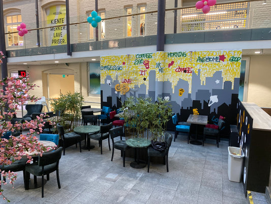 Veggmaleri for bedrifter | Skap et kunstverk sammen | Instagram kurs i Oslo | Kulturkultur