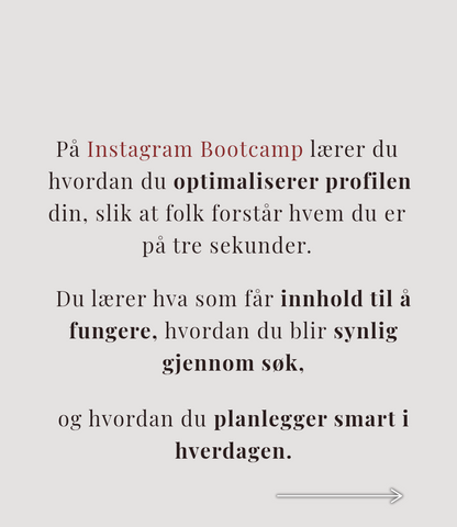 Instagram Bootcamp – lær algoritmen, strategi og innhold som gir vekst