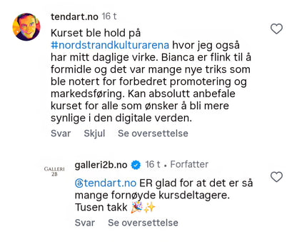 Markedsføringskurs i sosiale medier på Nordstrand Kulturarena der deltakerne lærer hvordan de får vekst og synlighet på Instagram